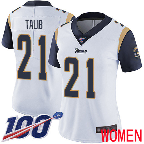 Los Angeles Rams Limited White Women Aqib Talib Road Jersey NFL Football #21 100th Season Vapor Untouchable->los angeles rams->NFL Jersey